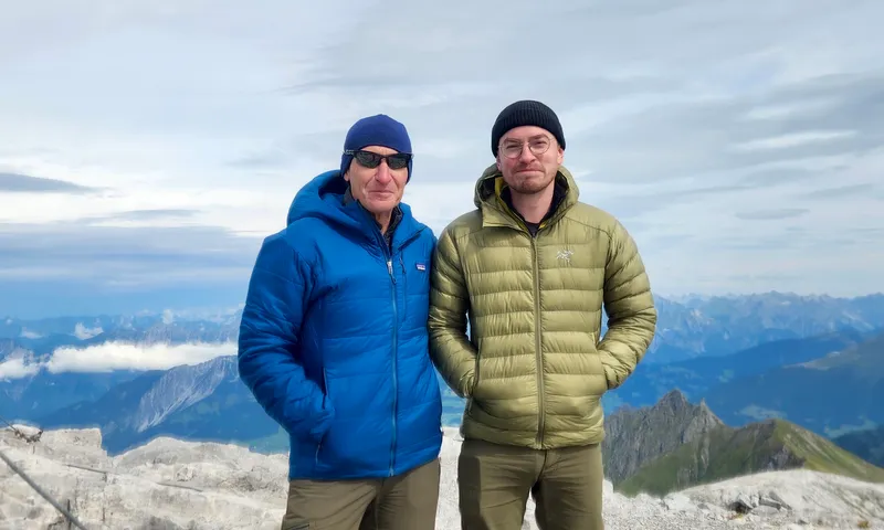 Caelum Mroczek and advisor Abraham Springer atop Sulzfluh during a field trip at the 2024 IAH World Groundwater Congress in Switzerland. Photo courtesy of Caelum Mroczek.