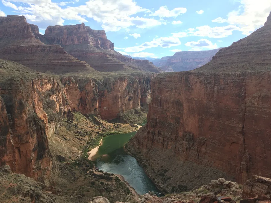 The Colorado River in the depths of the Grand Canyon
