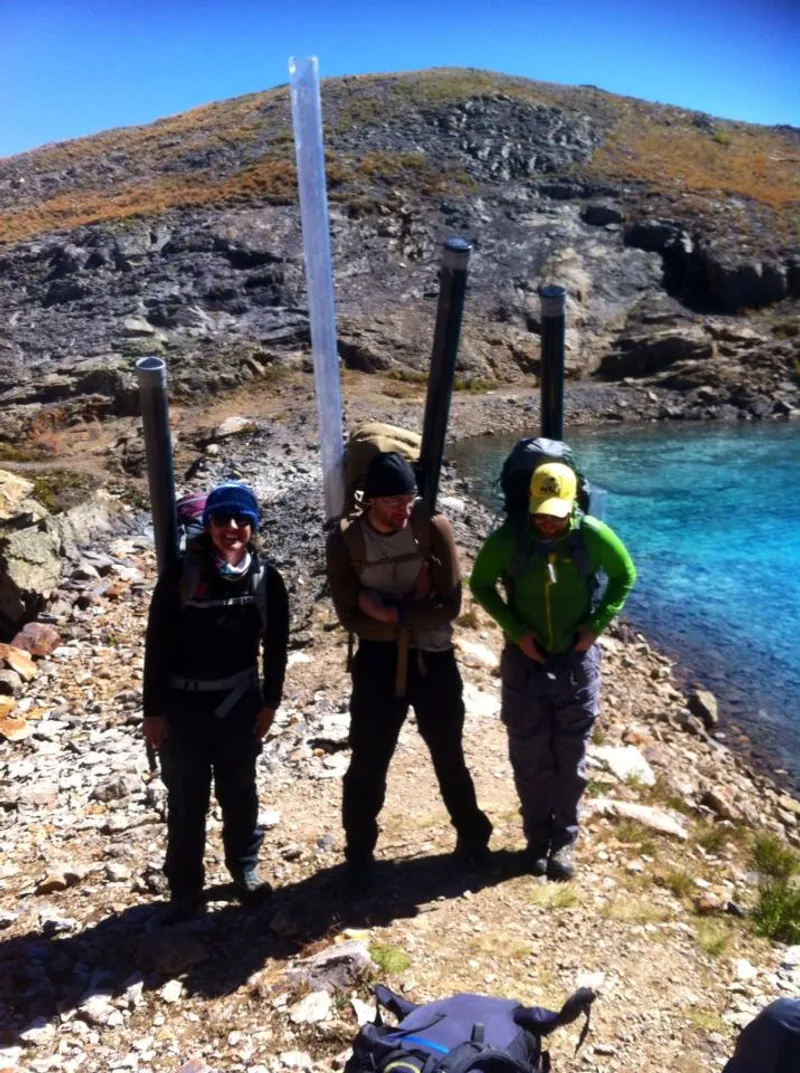 Sediment cores from lake-bed drilling