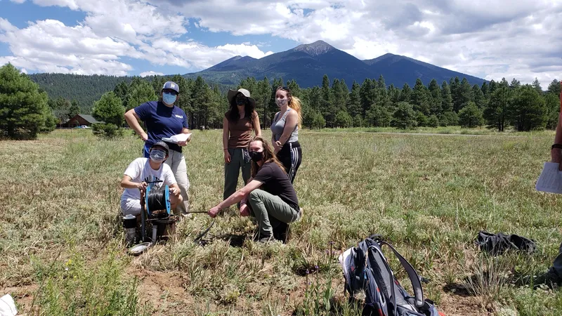Undergraduates on a field trip in the high desert